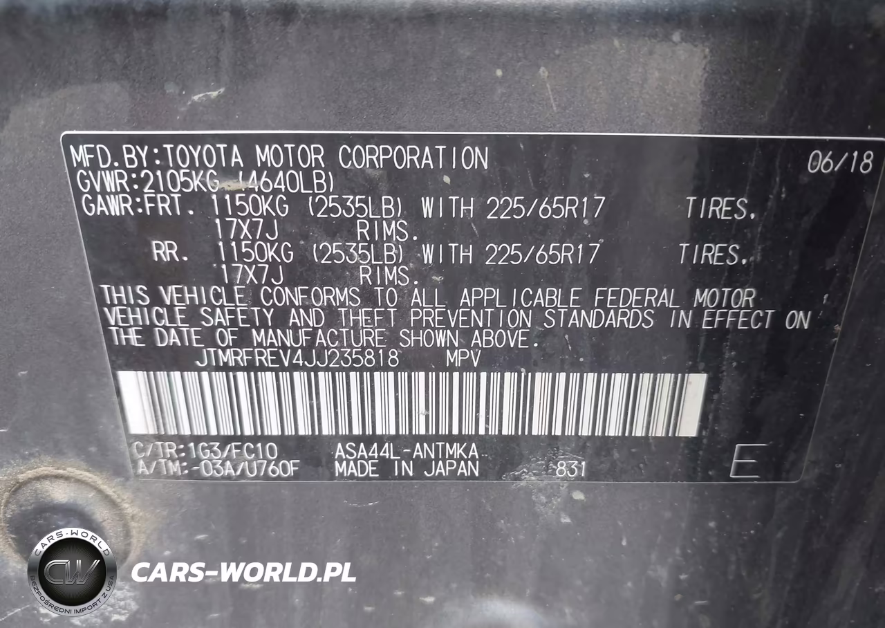 2018 Toyota Rav4 Xle VIN:JTMRFREV4JJ235818 - 9
