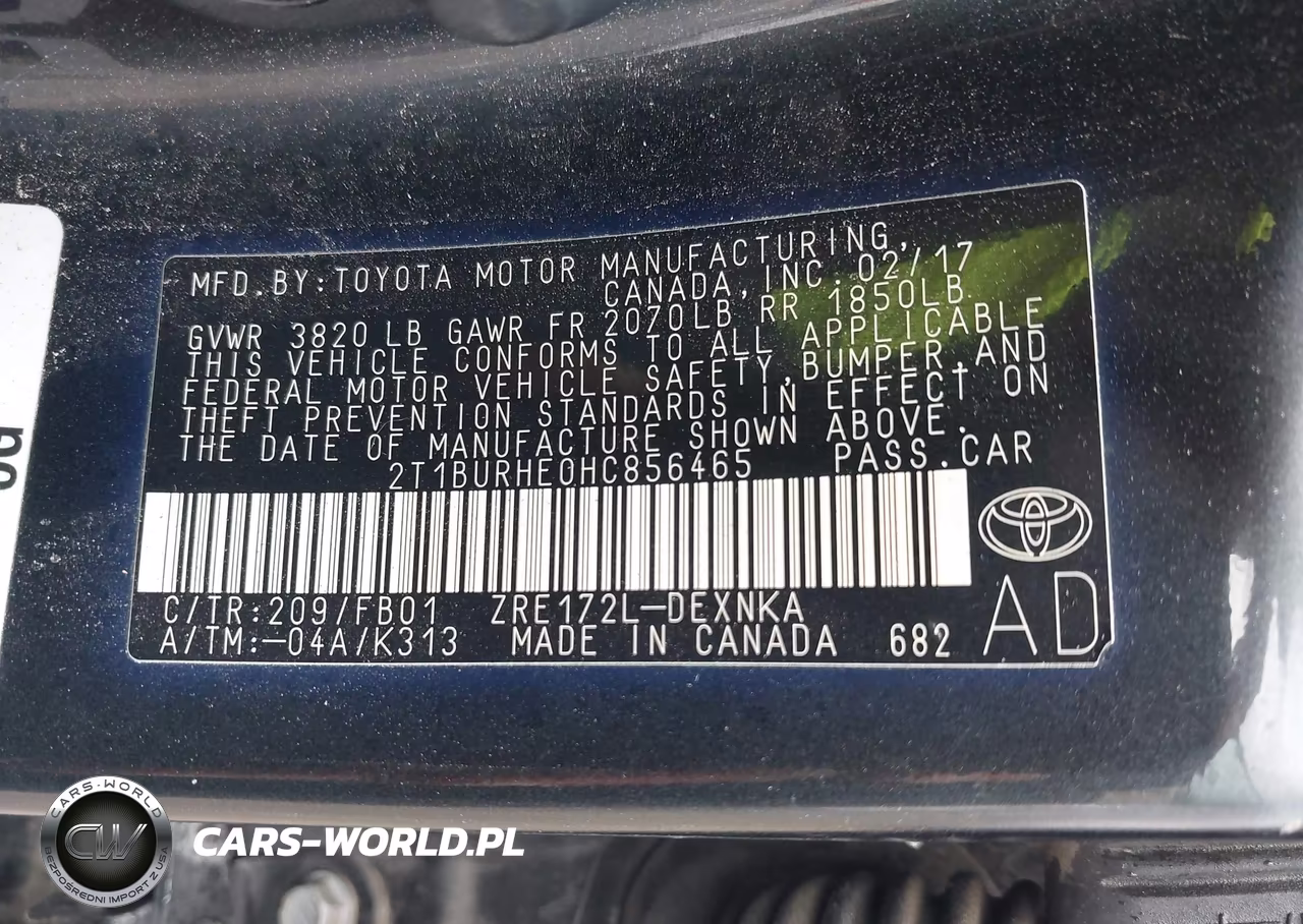 2017 Toyota Corolla Le VIN:2T1BURHE0HC856465 - 9
