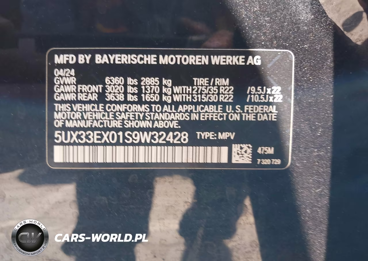 2025 BMW X6 xDrive40I VIN:5UX33EX01S9W32428 - 9