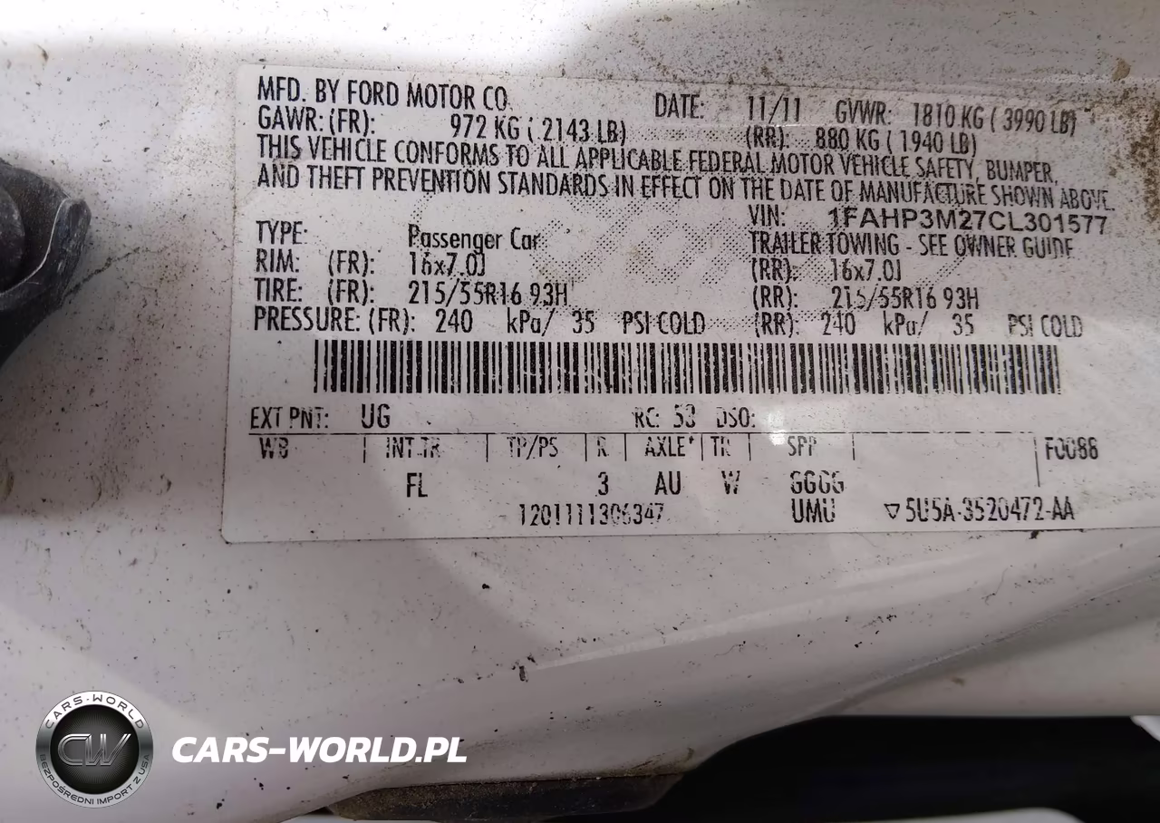 2012 Ford Focus Sel VIN:1FAHP3M27CL301577 - 9