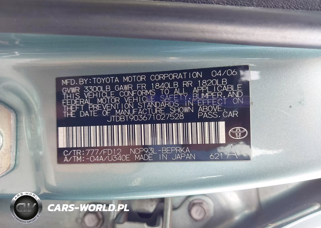 2007 Toyota Yaris VIN:JTDBT903671027528 - 9
