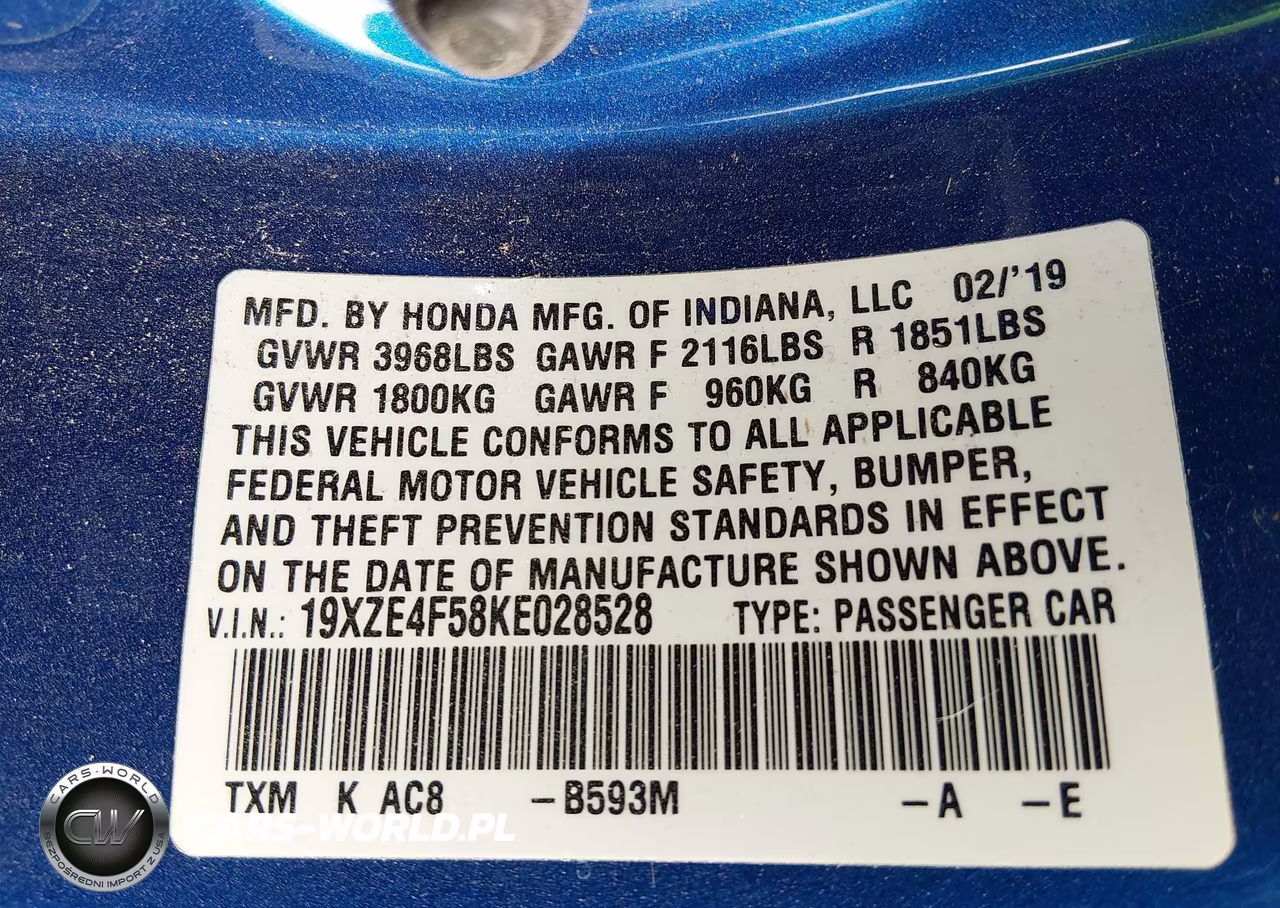 2019 Honda Insight Ex VIN:19XZE4F58KE028528 - 8