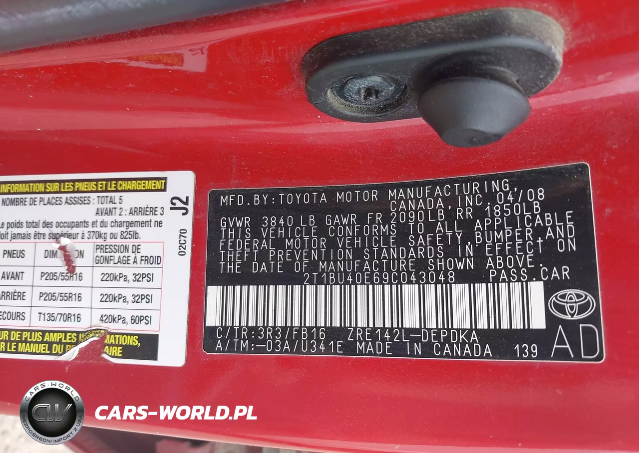 2009 Toyota Corolla Le VIN:2T1BU40E69C043048 - 9