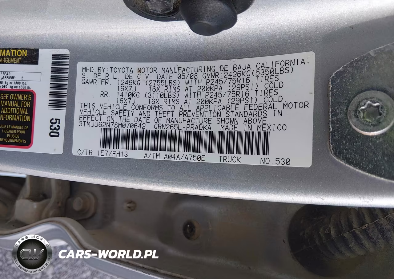2008 Toyota Tacoma Prerunner V6 VIN:3TMJU62N78M070642 - 9