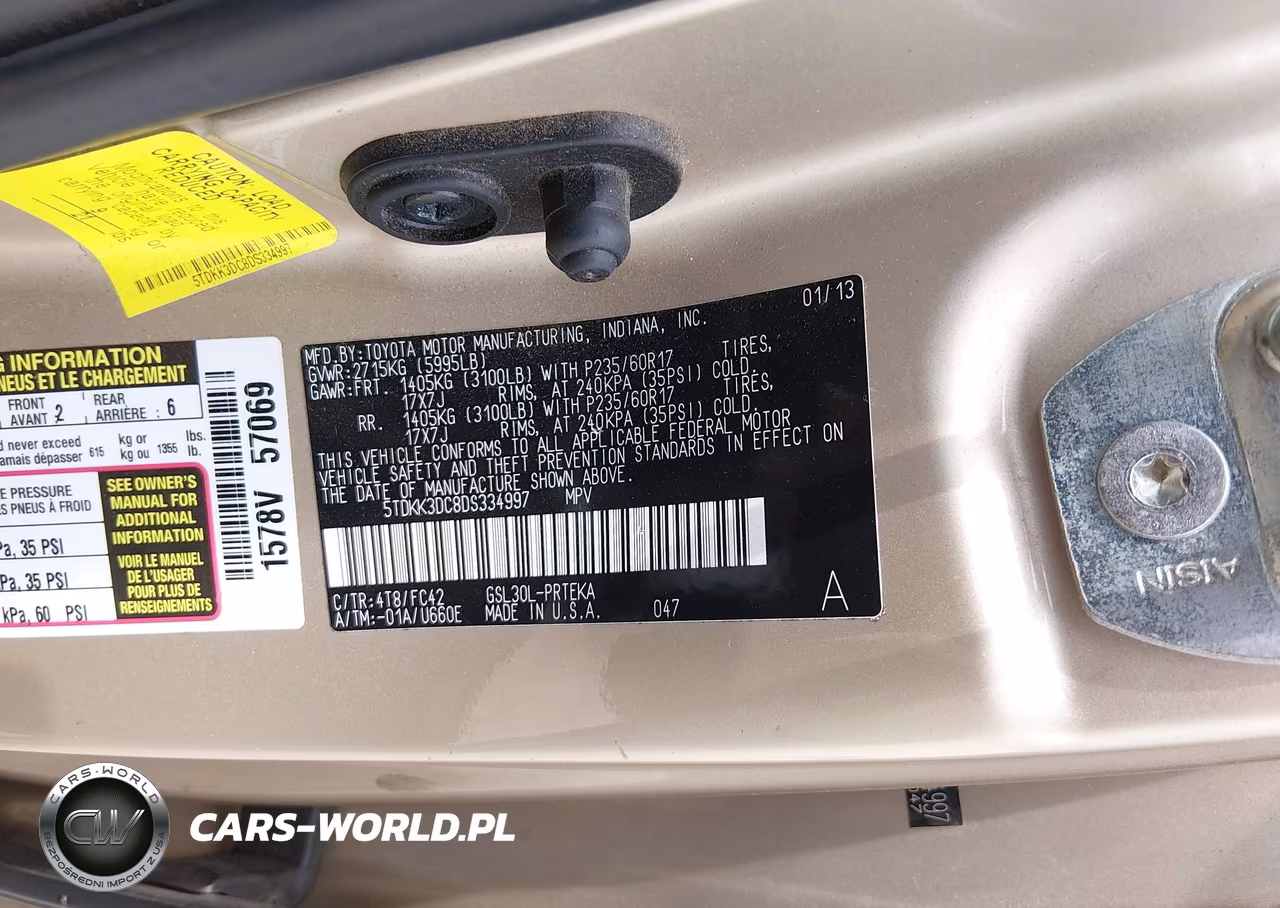 2013 Toyota Sienna Le V6 8 Passenger VIN:5TDKK3DC8DS334997 - 9
