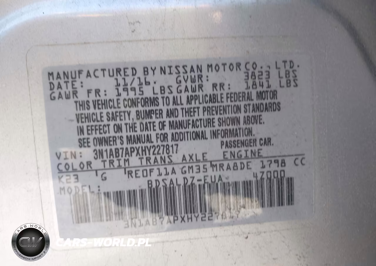 2017 Nissan Sentra Sv VIN:3N1AB7APXHY227817 - 9