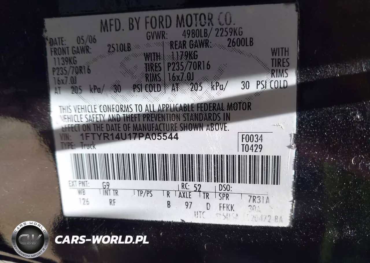 2007 Ford Ranger Sport-Stx-Xl-Xlt VIN:1FTYR14U17PA05544 - 9