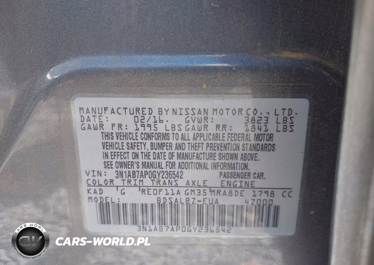 2016 Nissan Sentra Fe+ S-S-Sl-Sr-Sv VIN:3N1AB7AP0GY236542 - 9