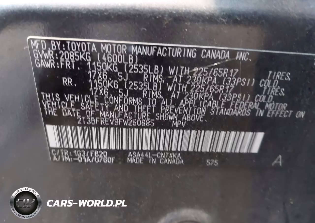 2015 Toyota Rav4 Le VIN:2T3BFREV9FW260885 - 9