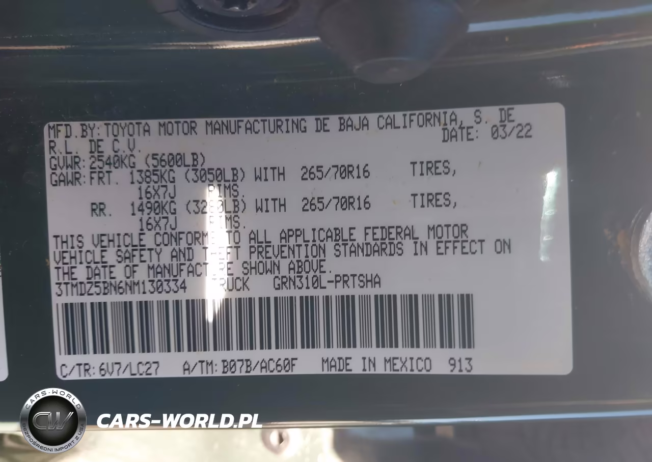 2022 Toyota Tacoma Trd Off Road VIN:3TMDZ5BN6NM130334 - 9