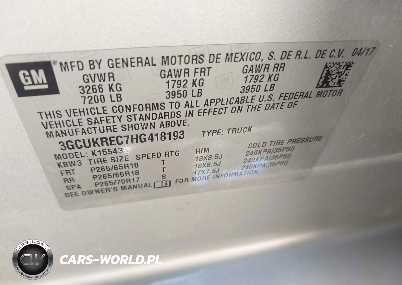 2017 Chevrolet Silverado 1500 2Lt VIN:3GCUKREC7HG418193 - 9