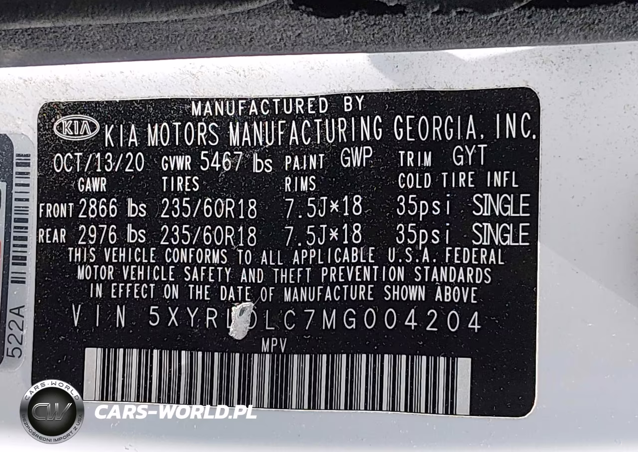 2021 Kia Sorento S VIN:5XYRLDLC7MG004204 - 9