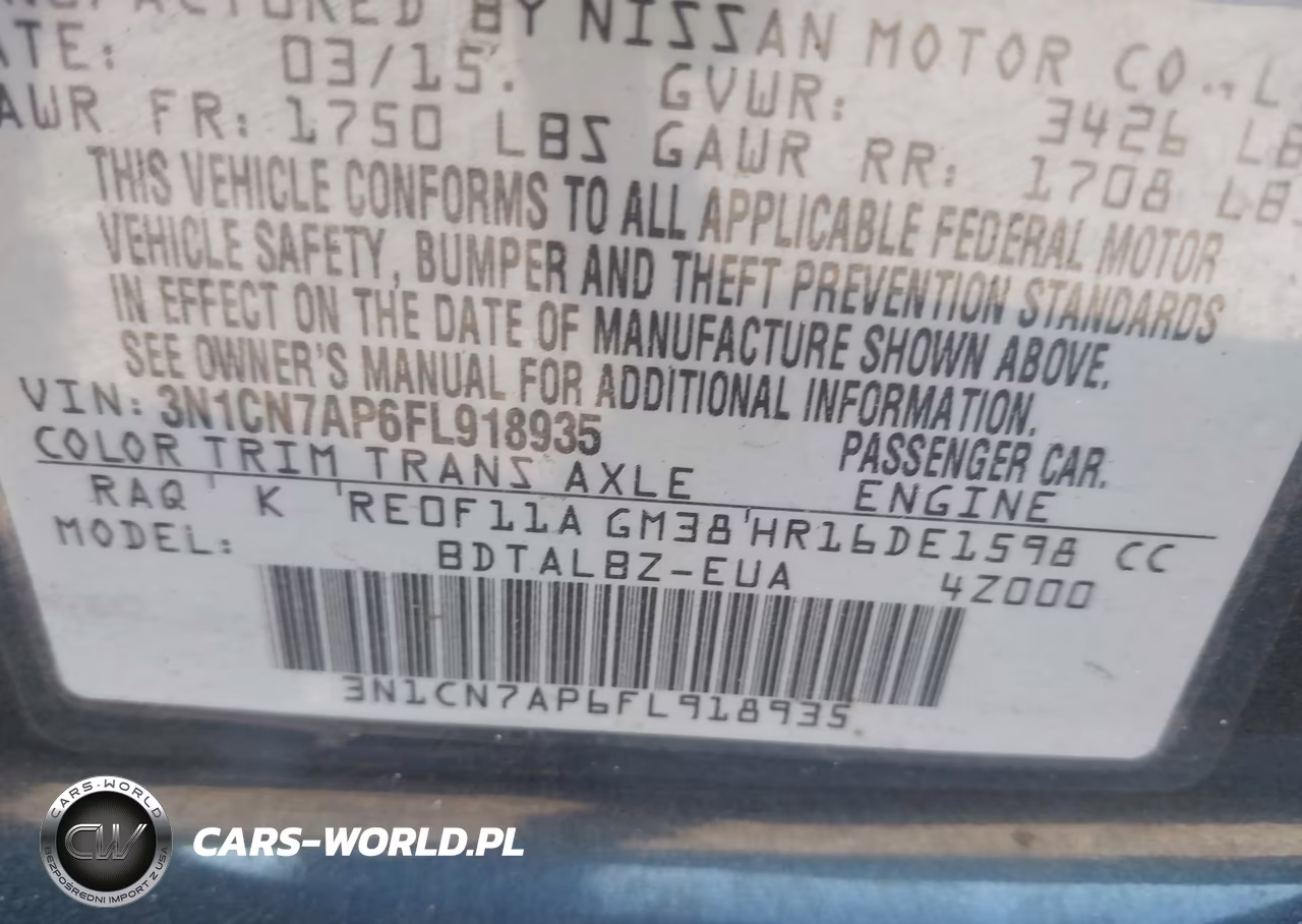 2015 Nissan Versa 1.6 Sv VIN:3N1CN7AP6FL918935 - 9