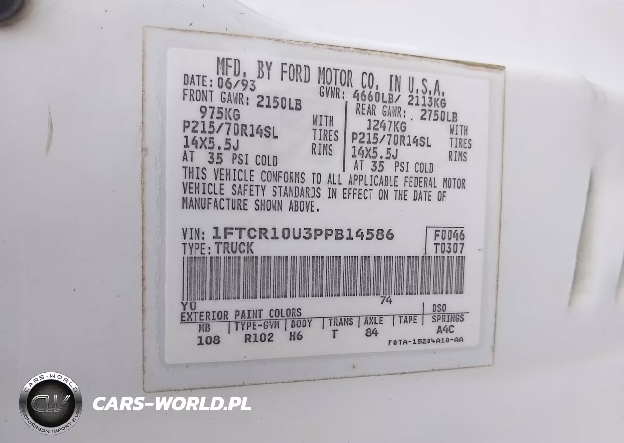 1993 Ford Ranger VIN:1FTCR10U3PPB14586 - 9