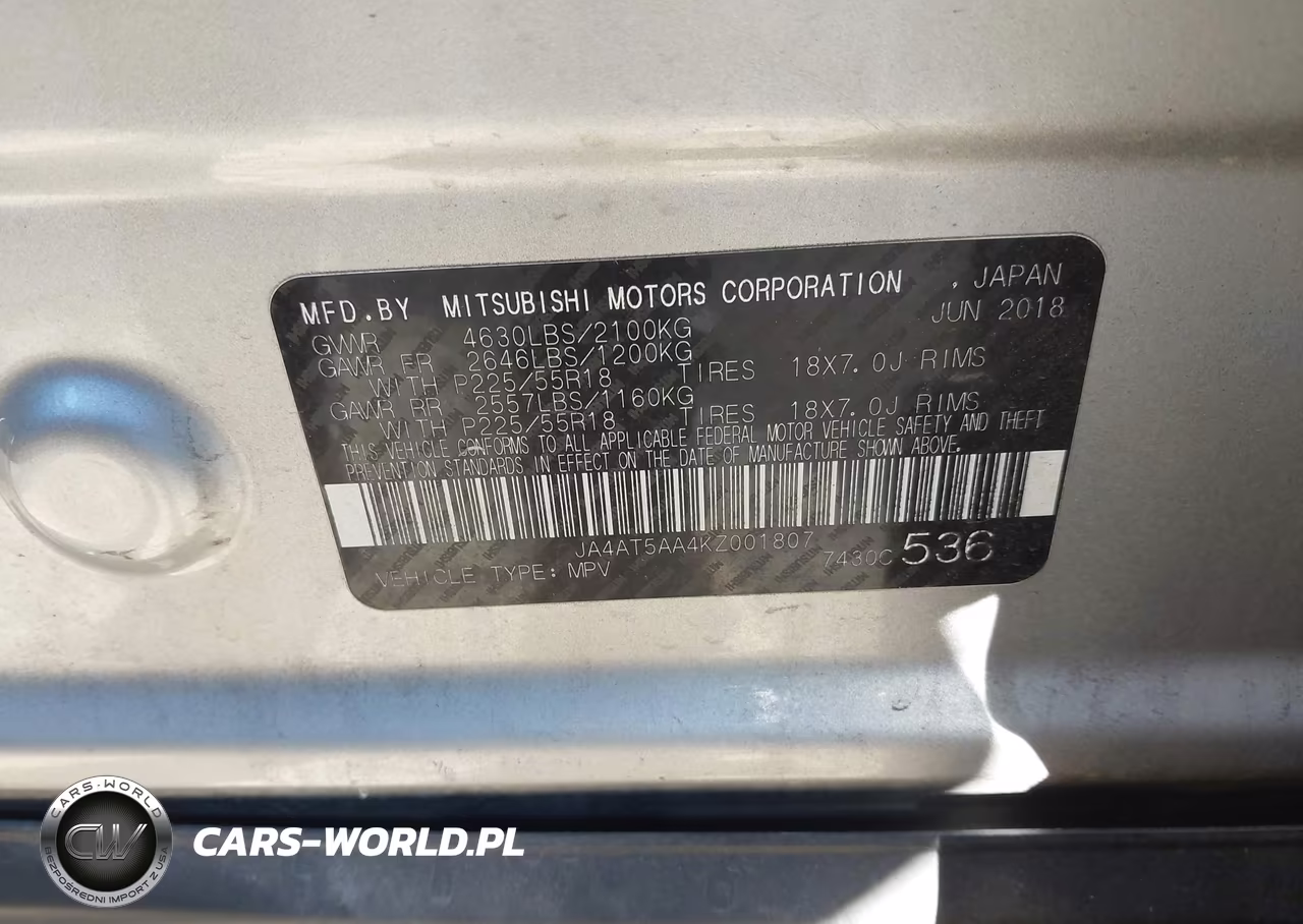 2019 Mitsubishi Eclipse Cross Sel VIN:JA4AT5AA4KZ001807 - 9