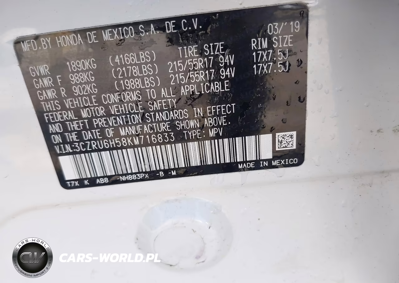 2019 Honda Hr-V Ex VIN:3CZRU6H58KM716833 - 9