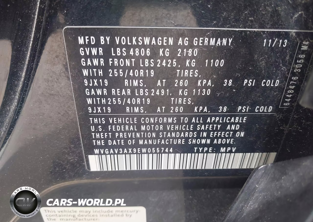 2014 Volkswagen Tiguan R-Line VIN:WVGAV3AX9EW055744 - 9