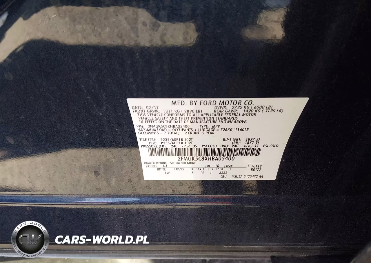 2017 Ford Flex Sel VIN:2FMGK5C8XHBA05400 - 9