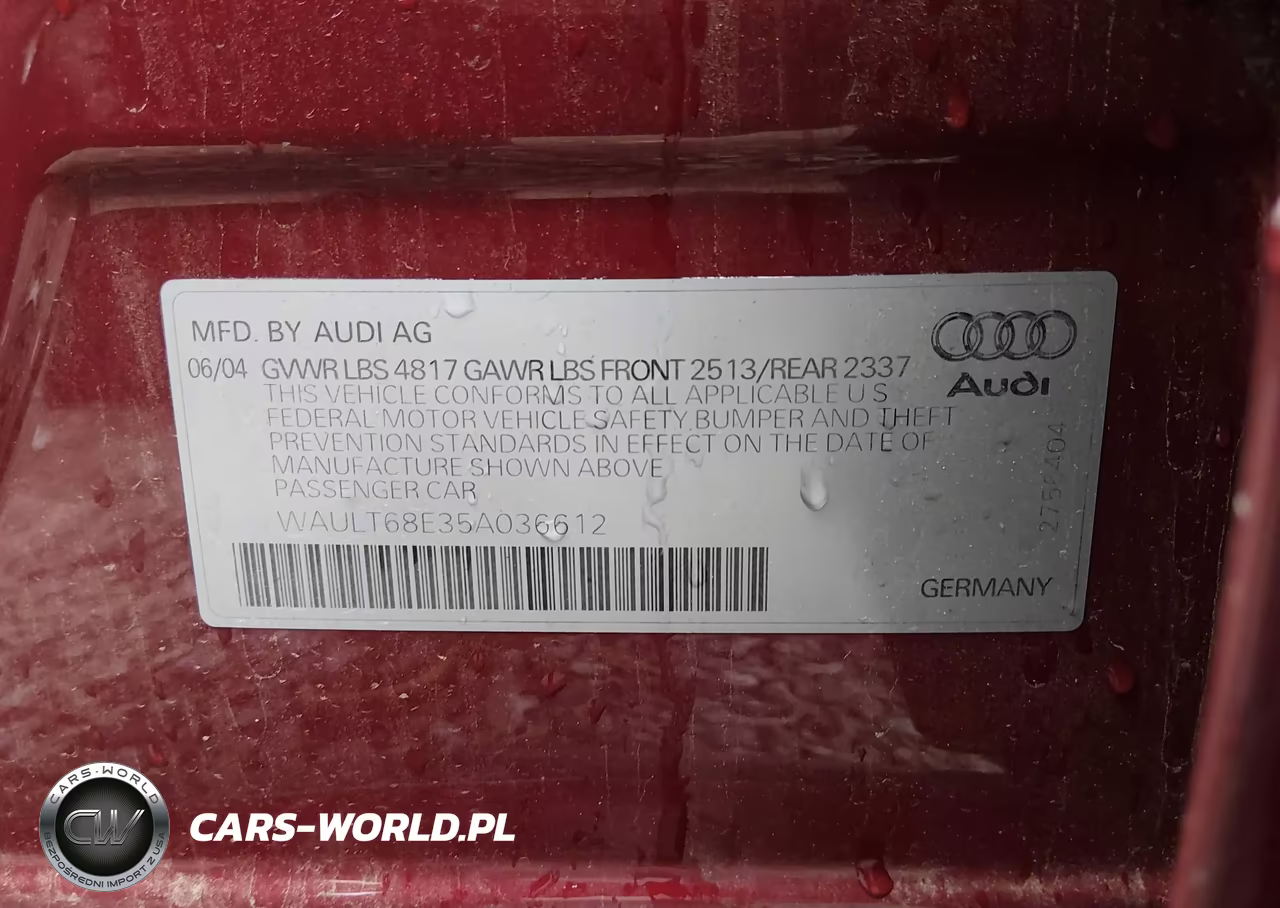 2005 Audi A4 3.0-3.0 Special Edition VIN:WAULT68E35A036612 - 9