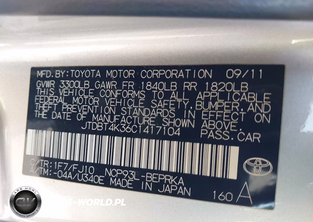2012 Toyota Yaris VIN:JTDBT4K36C1417104 - 9