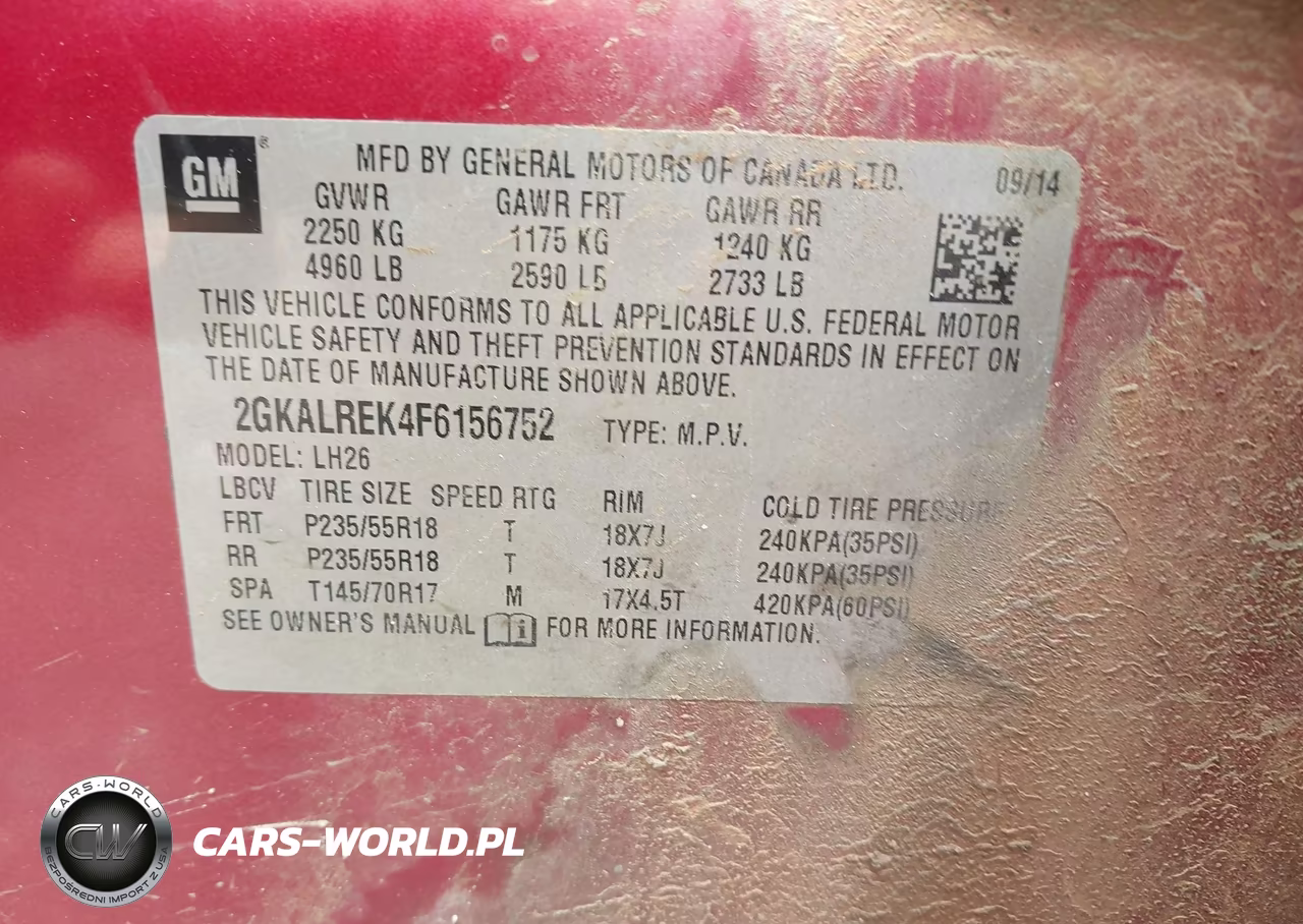 2015 GMC Terrain Sle-2 VIN:2GKALREK4F6156752 - 9