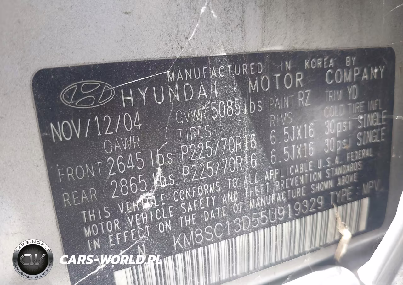 2005 Hyundai Santa Fe Gls VIN:KM8SC13D55U919329 - 9