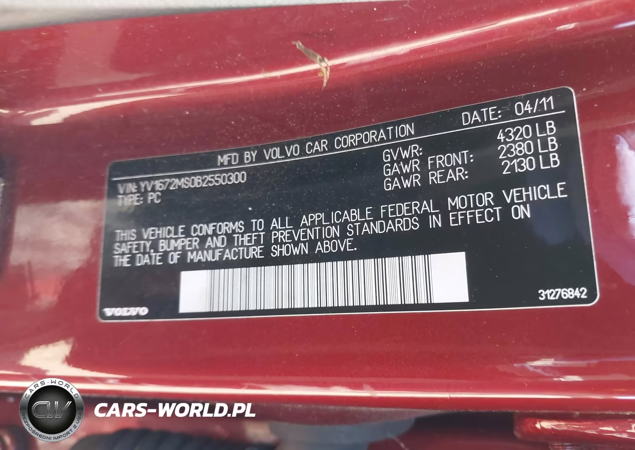 2011 Volvo S40 T5 VIN:YV1672MS0B2550300 - 9