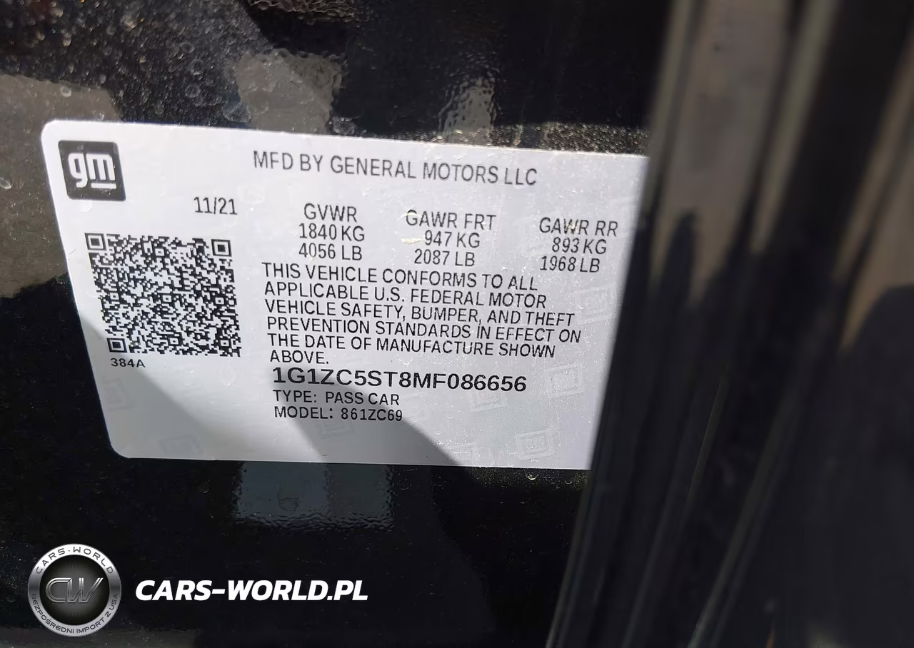 2021 Chevrolet Malibu Fwd 1Fl VIN:1G1ZC5ST8MF086656 - 9