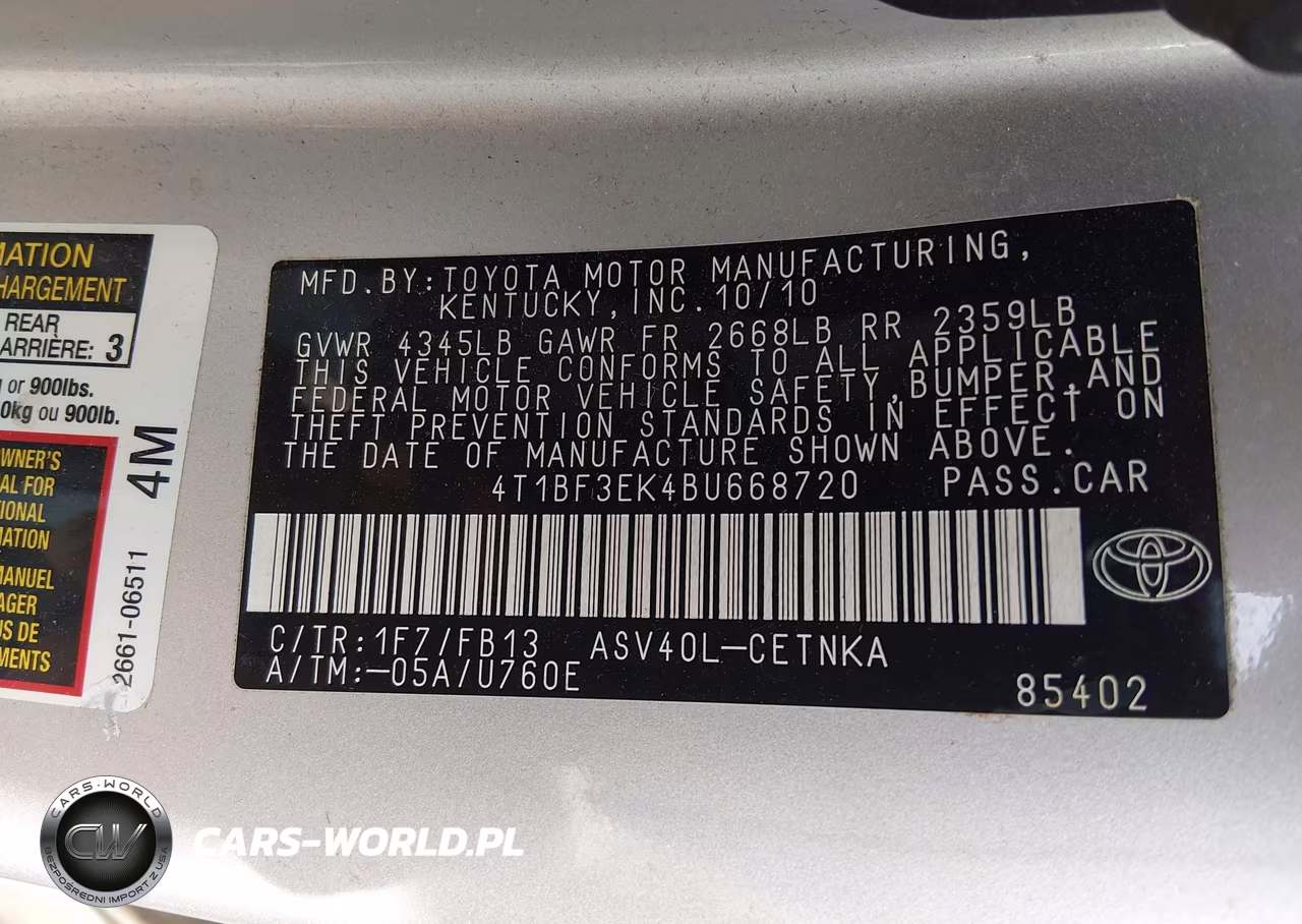 2011 Toyota Camry Le VIN:4T1BF3EK4BU668720 - 9