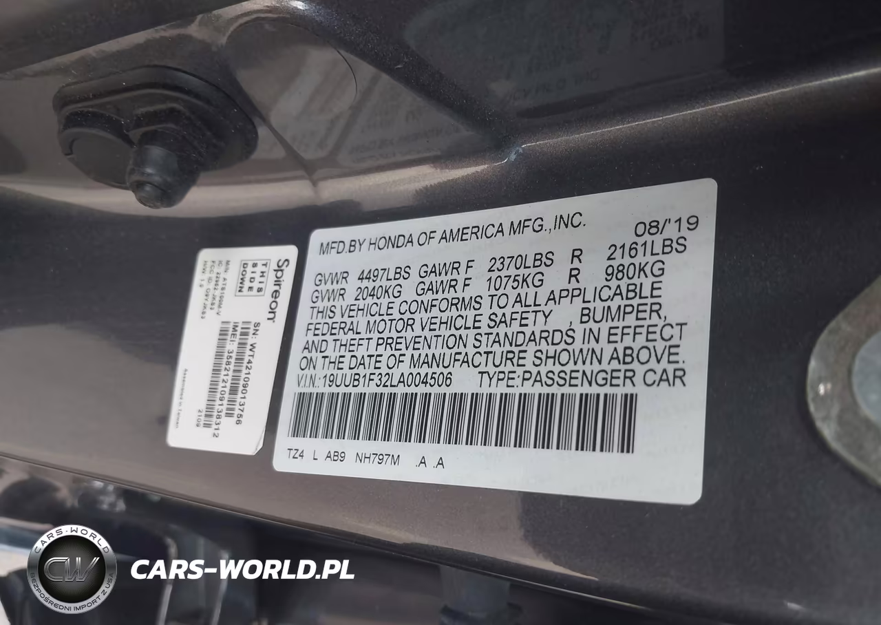 2020 Acura Tlx Standard VIN:19UUB1F32LA004506 - 9