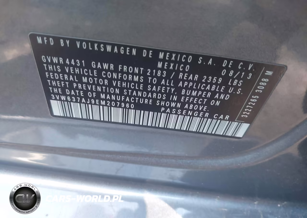 2014 Volkswagen Jetta Hybrid Sel VIN:3VW637AJ9EM207960 - 9