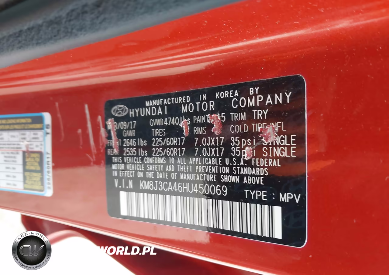 2017 Hyundai Tucson Se Plus VIN:KM8J3CA46HU450069 - 9