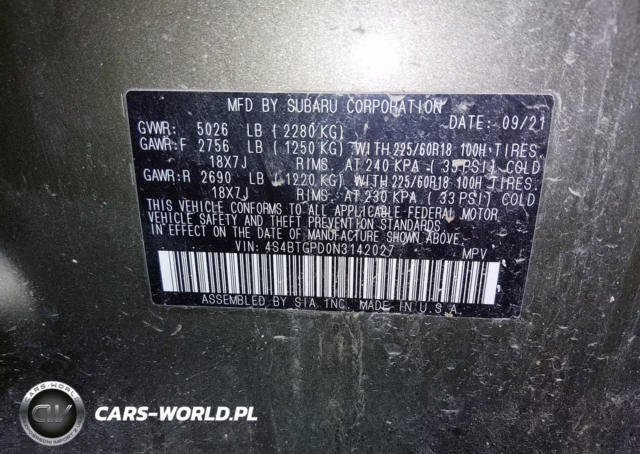 2022 Subaru Outback Touring Xt VIN:4S4BTGPD0N3142027 - 9