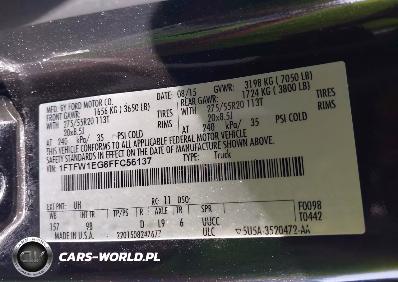 2015 Ford F-150 Platinum VIN:1FTFW1EG8FFC56137 - 9
