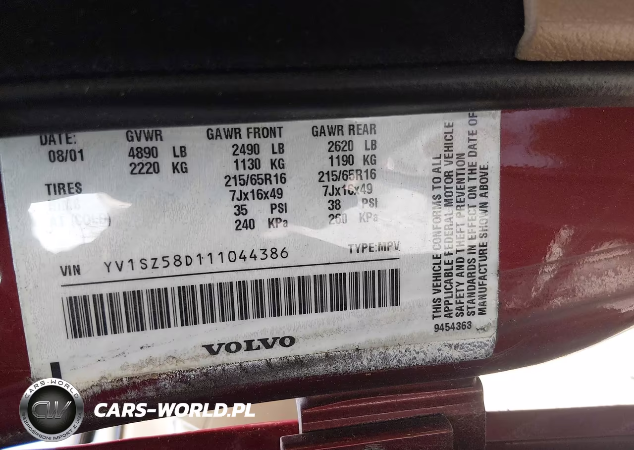 2001 Volvo V70 Xc VIN:YV1SZ58D111044386 - 9