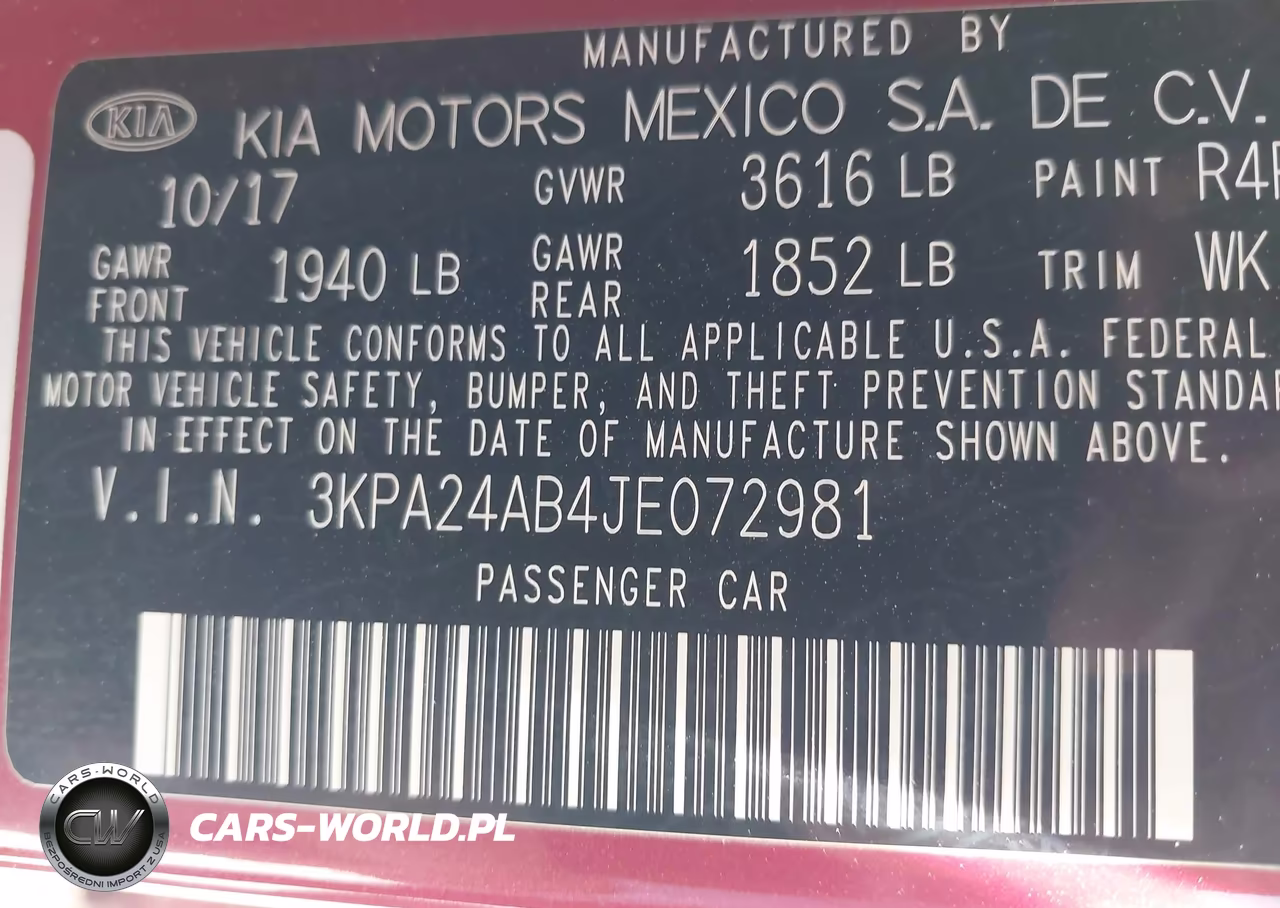 2018 Kia Rio S VIN:3KPA24AB4JE072981 - 9
