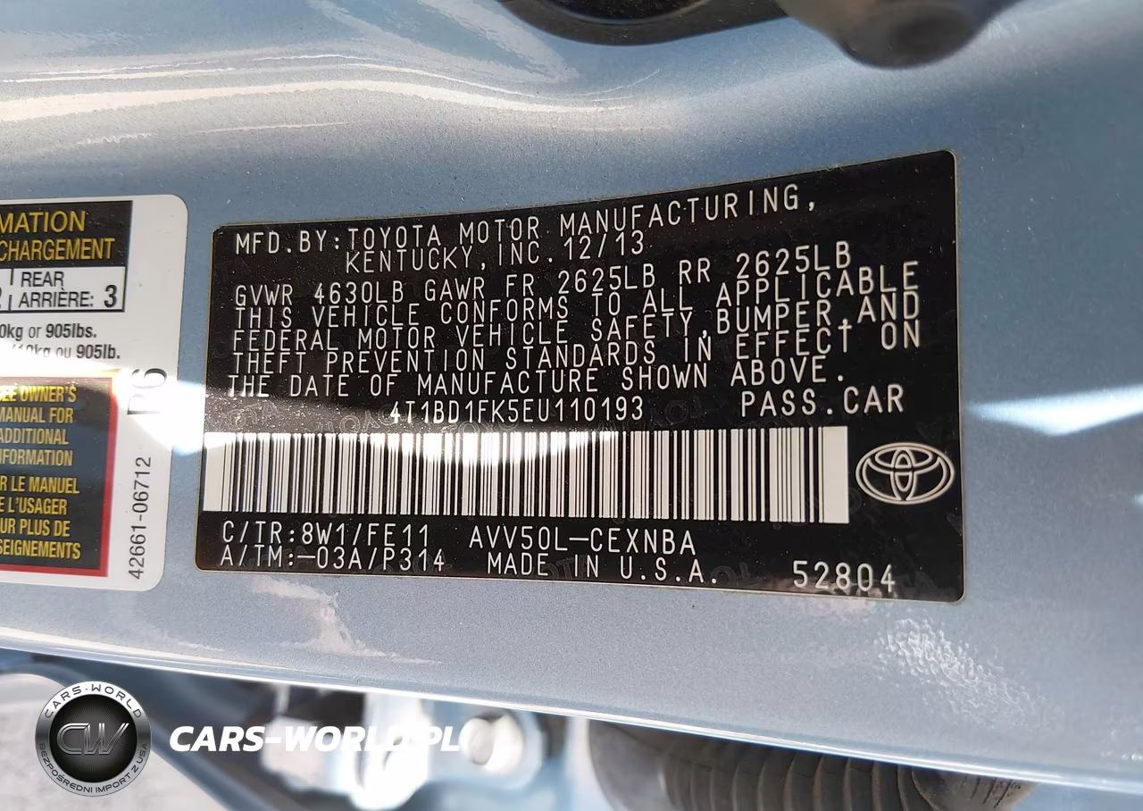 2014 Toyota Camry Hybrid Le VIN:4T1BD1FK5EU110193 - 9