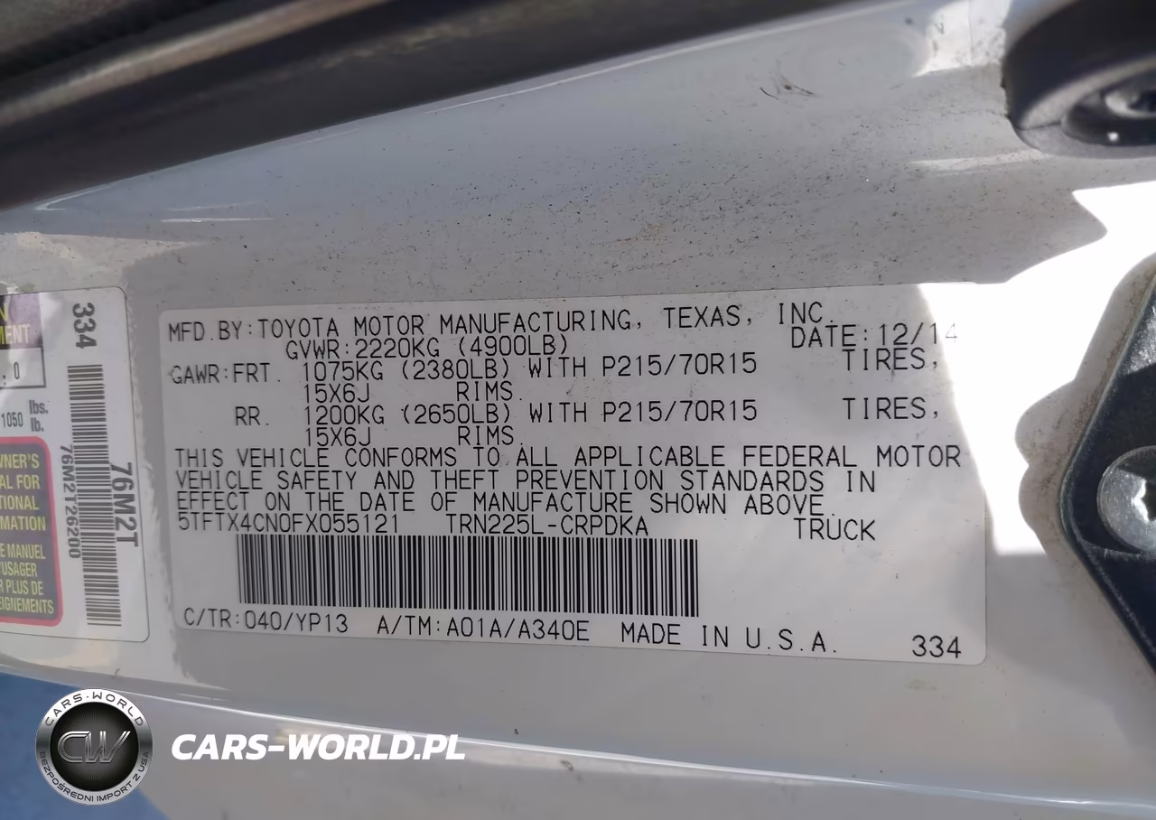 2015 Toyota Tacoma VIN:5TFTX4CN0FX055121 - 9