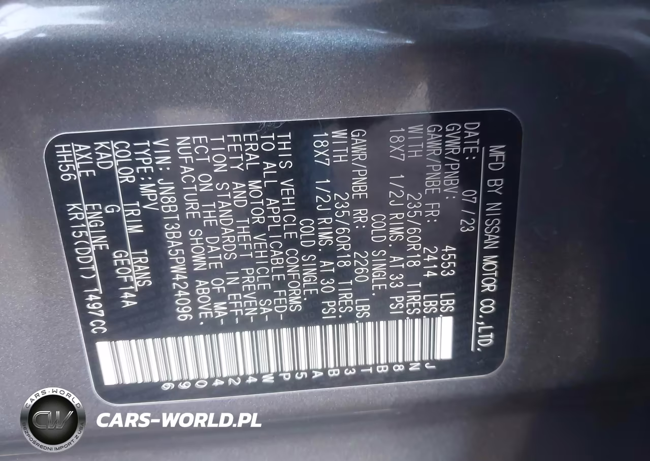 2023 Nissan Rogue Sv Fwd VIN:JN8BT3BA5PW424096 - 9