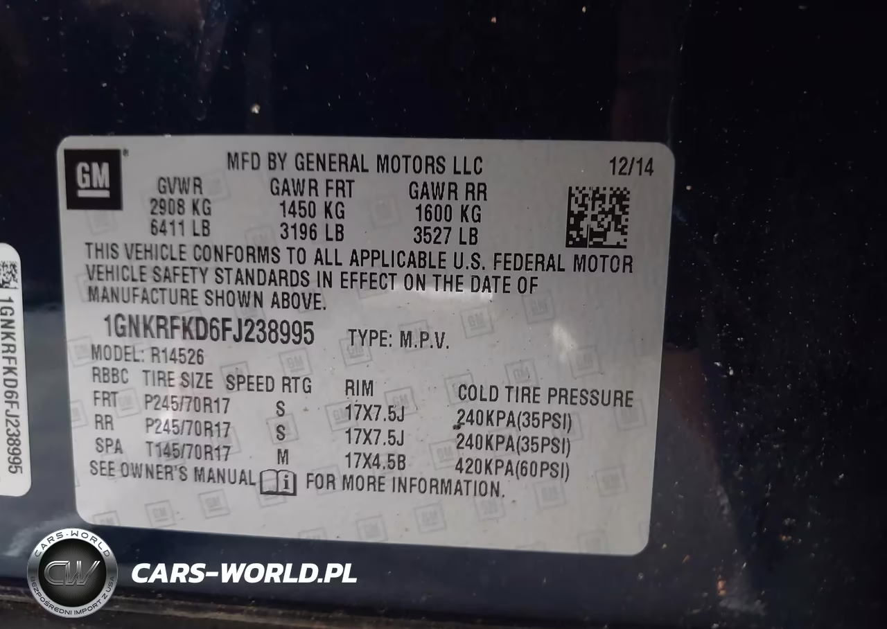 2015 Chevrolet Traverse Ls VIN:1GNKRFKD6FJ238995 - 9