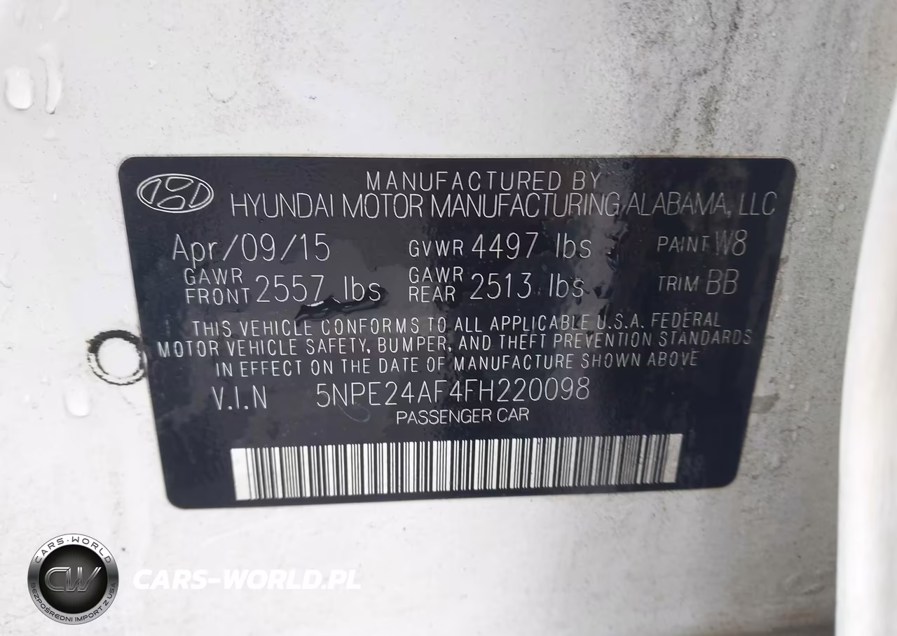 2015 Hyundai Sonata Se VIN:5NPE24AF4FH220098 - 9