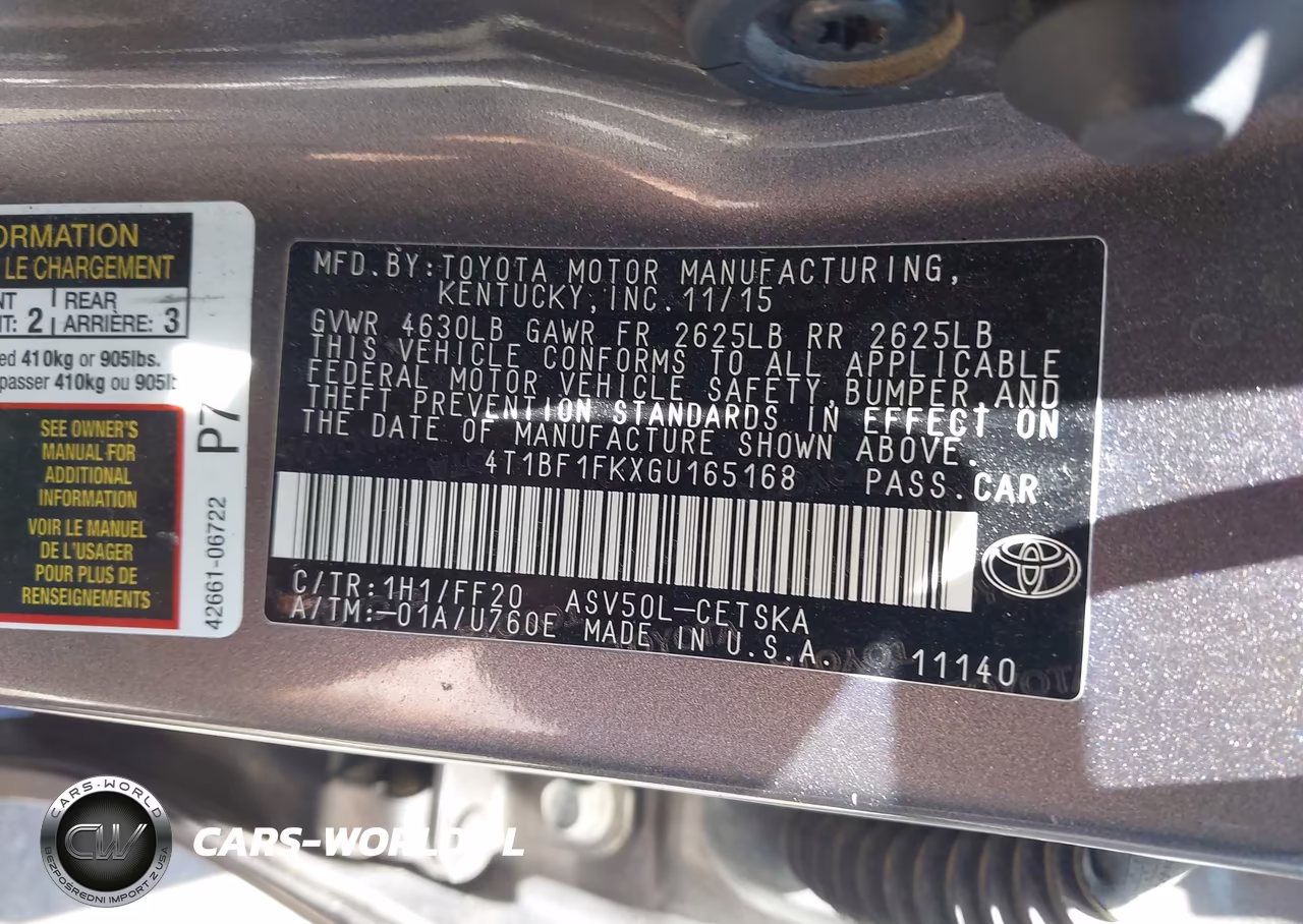 2016 Toyota Camry Se VIN:4T1BF1FKXGU165168 - 9