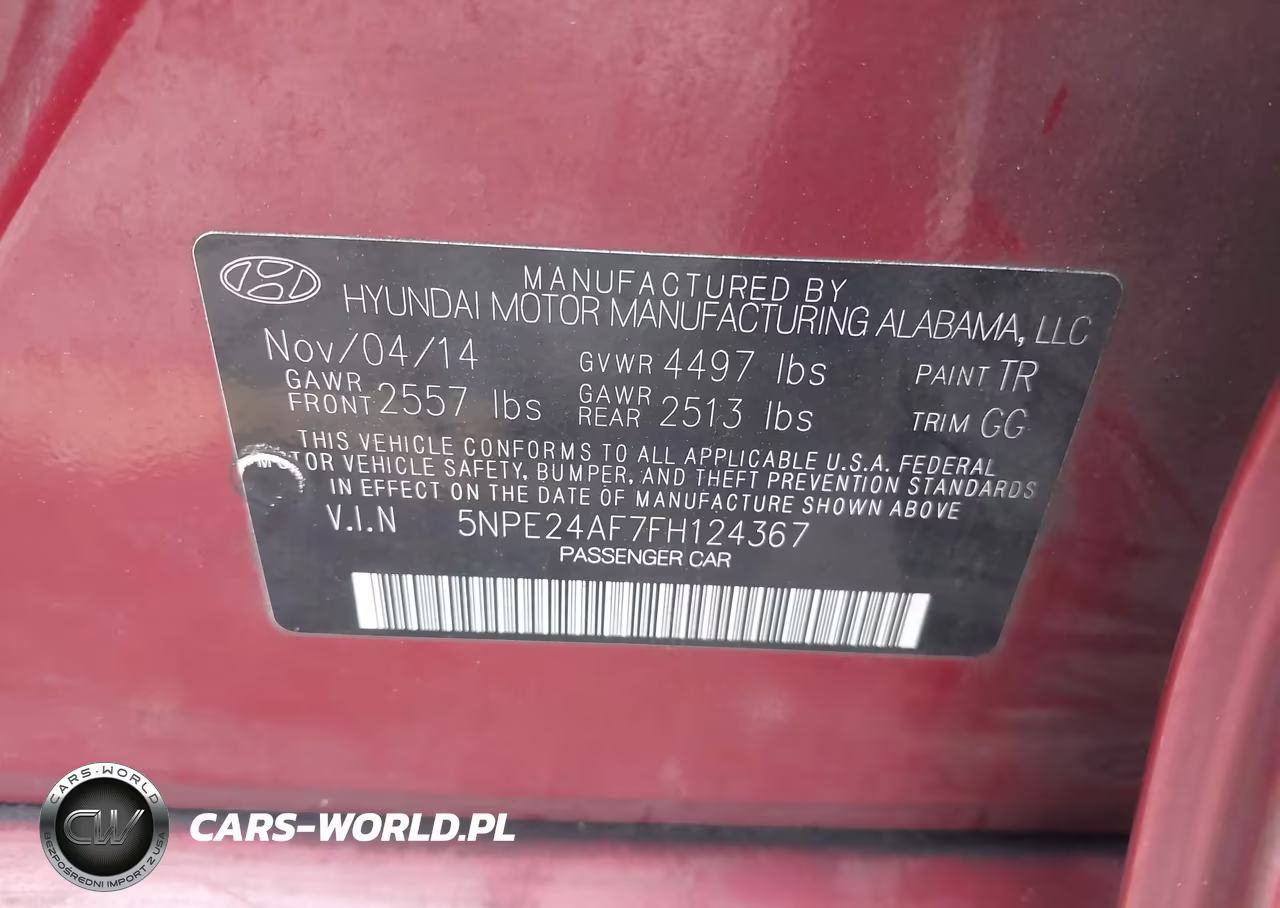 2015 Hyundai Sonata Se VIN:5NPE24AF7FH124367 - 9