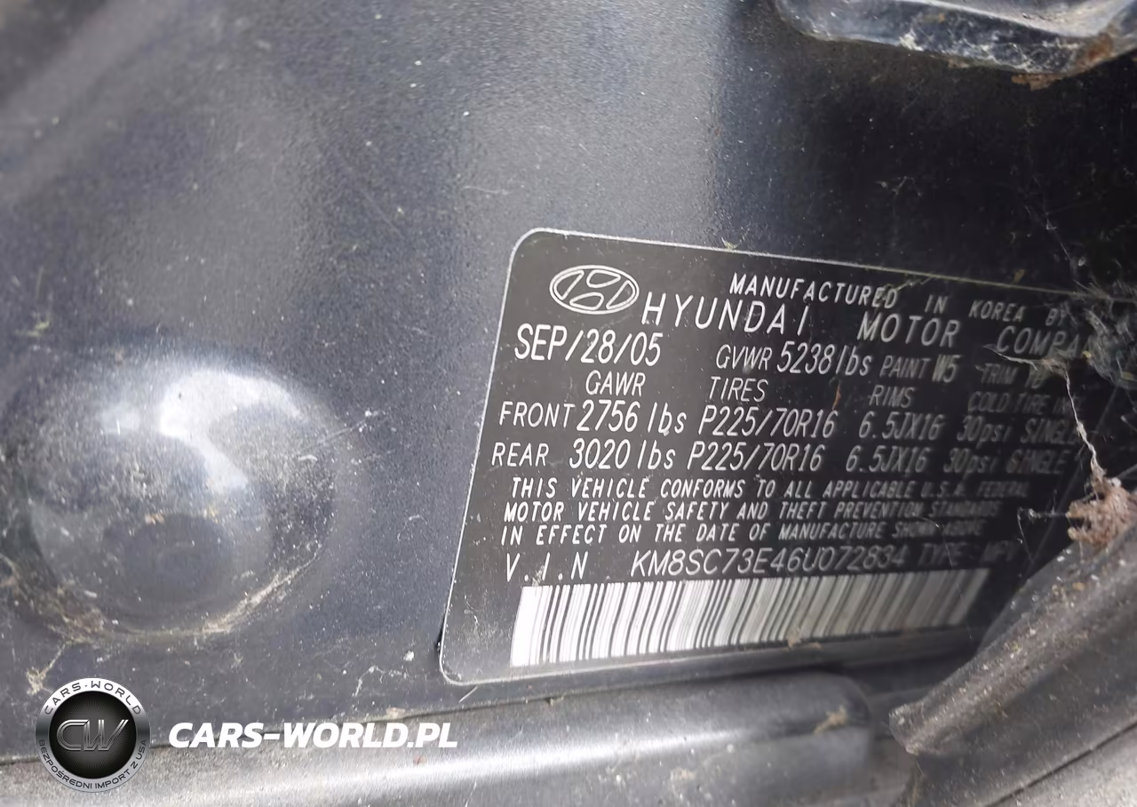 2006 Hyundai Santa Fe Gls-Limited VIN:KM8SC73E46U072834 - 9