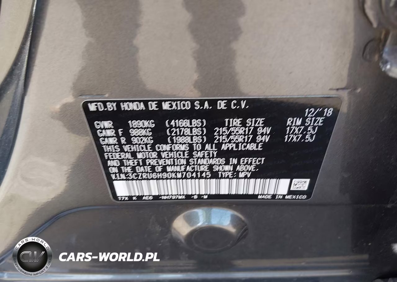 2019 Honda Hr-V Touring VIN:3CZRU6H90KM704145 - 9