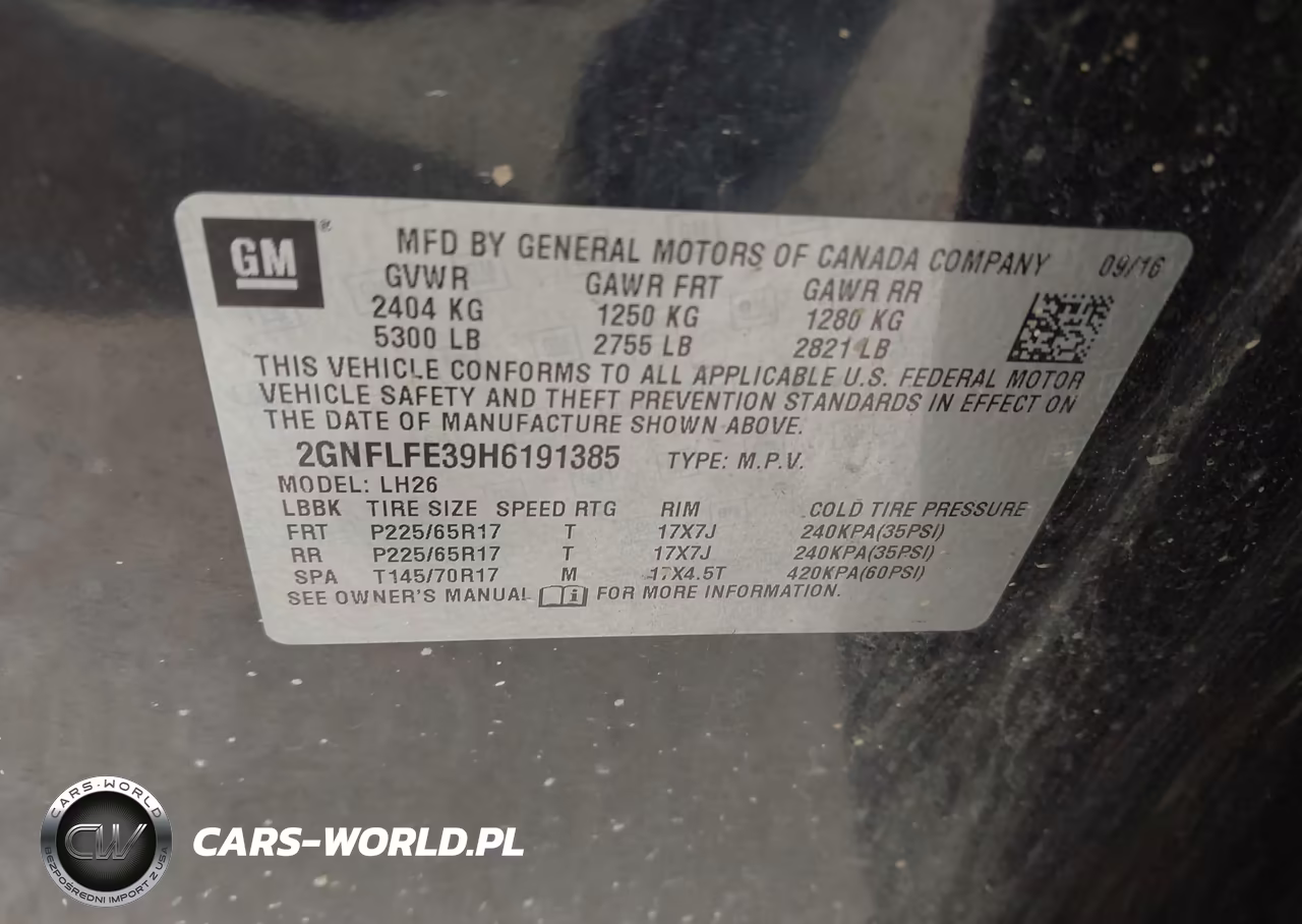 2017 Chevrolet Equinox Lt VIN:2GNFLFE39H6191385 - 9