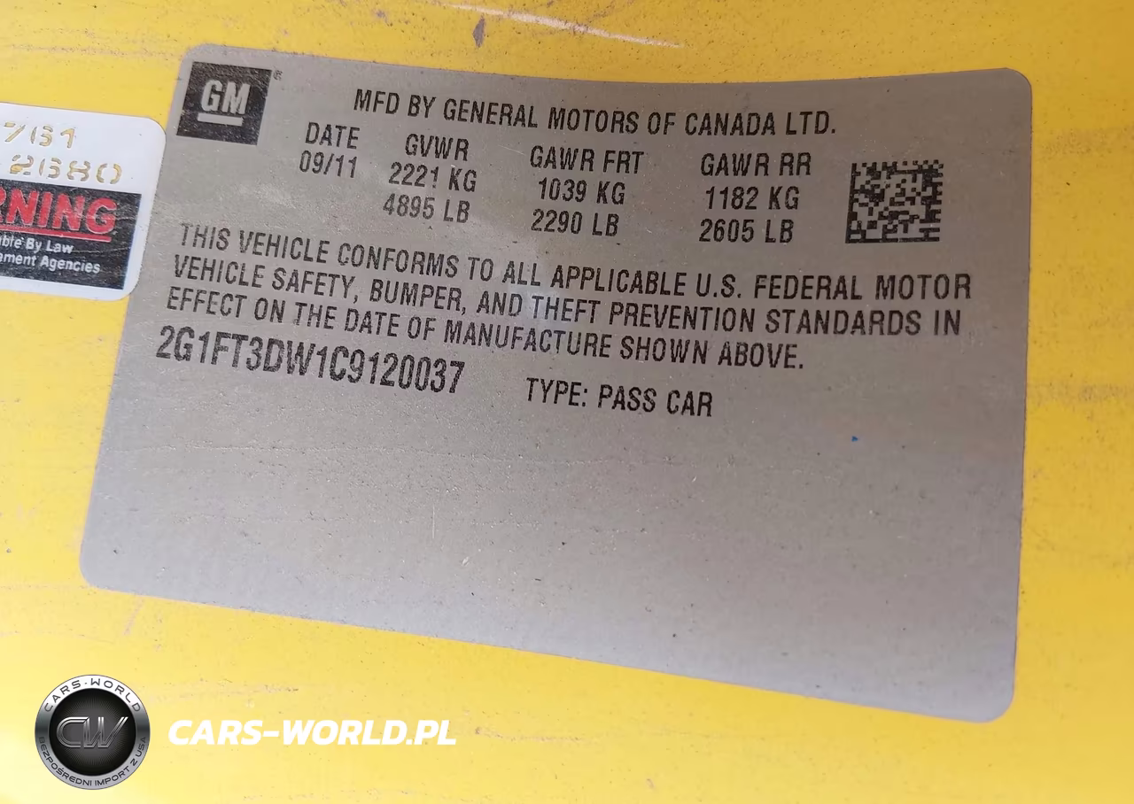 2012 Chevrolet Camaro 2Ss VIN:2G1FT3DW1C9120037 - 9