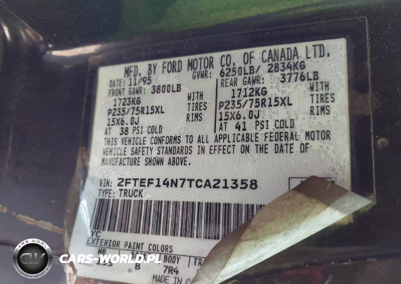 1996 Ford F150 VIN:2FTEF14N7TCA21358 - 9