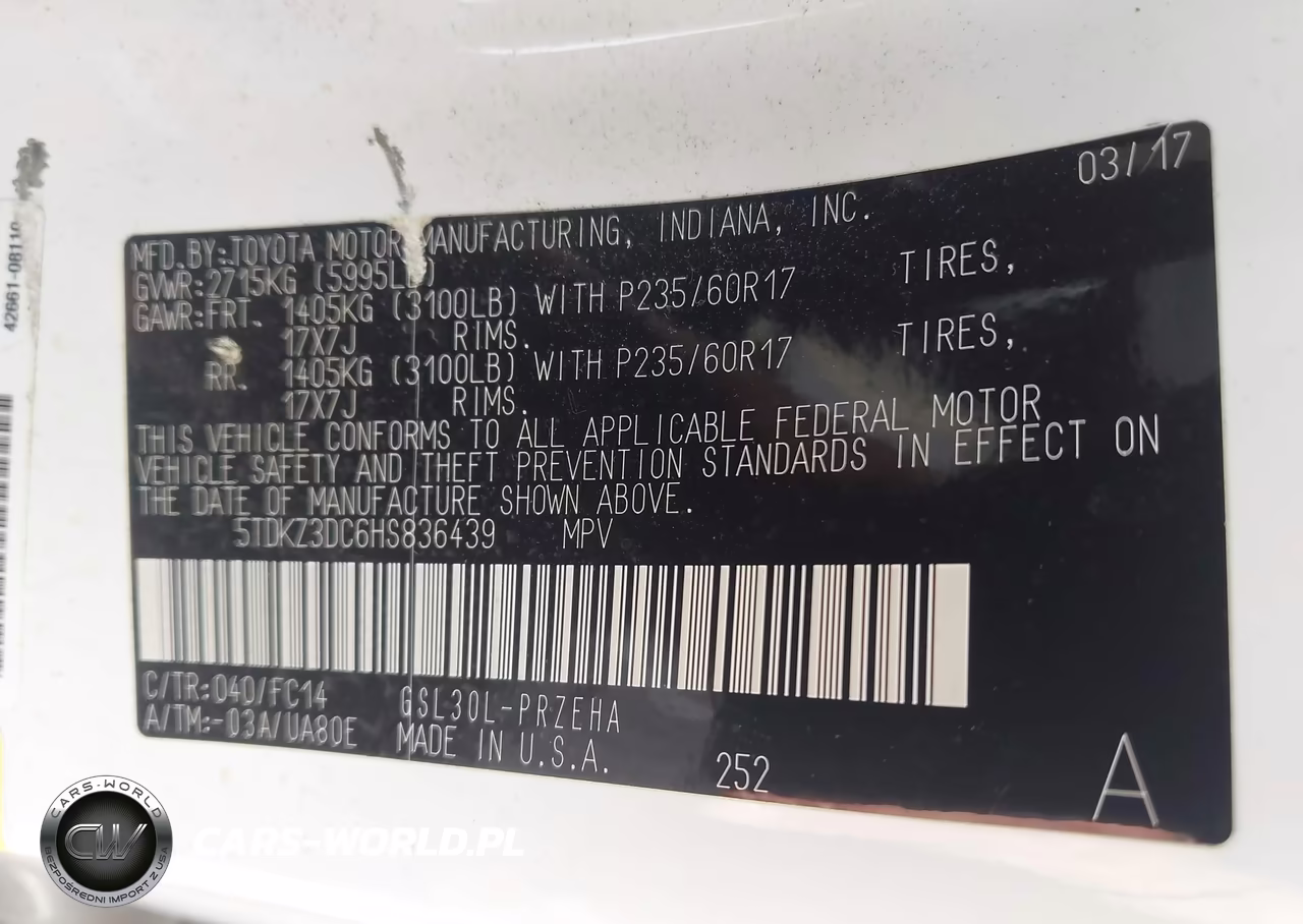 2017 Toyota Sienna Le 8 Passenger VIN:5TDKZ3DC6HS836439 - 9