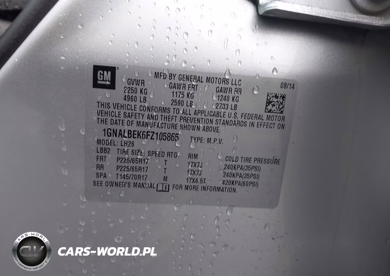2015 Chevrolet Equinox 1Lt VIN:1GNALBEK6FZ105865 - 9